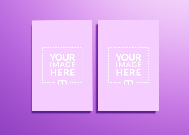 Modern Booklet Design Mockup in Purple Background