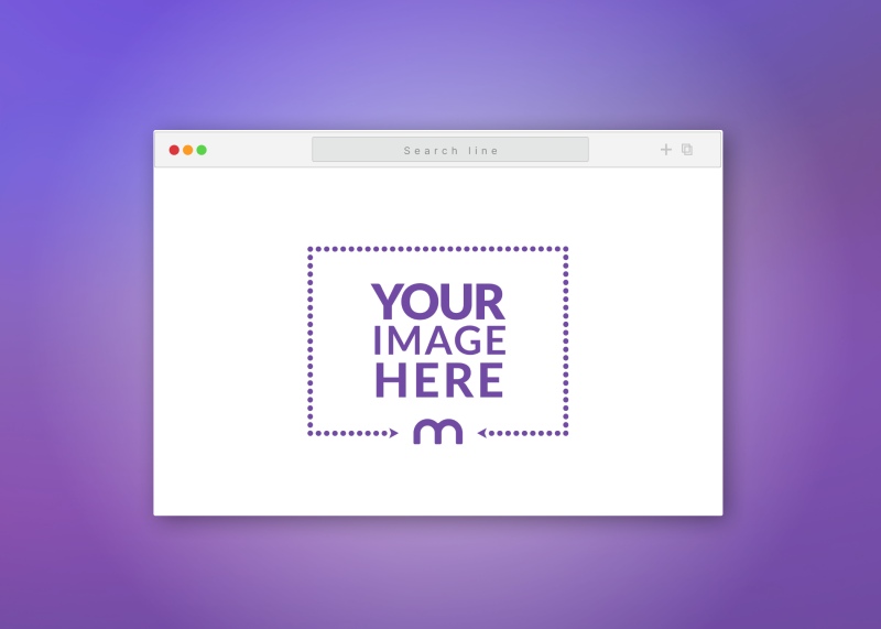Browser Mockup with Search Bar and Gradient Color